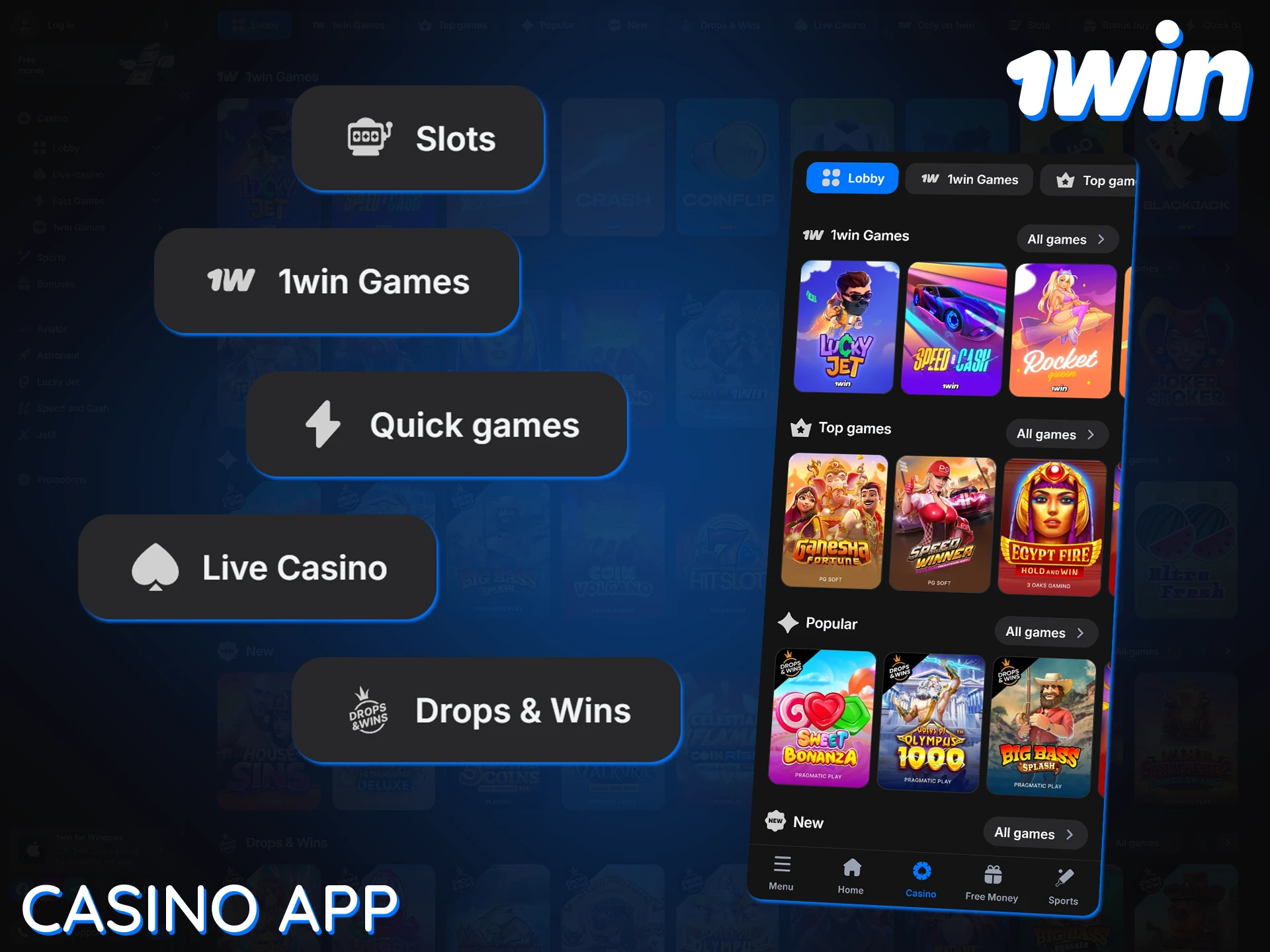Play casino games optimized for mobile devices in the 1Win app.